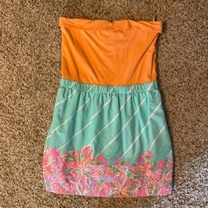 Lilly Pulitzer orange and blue combo dress